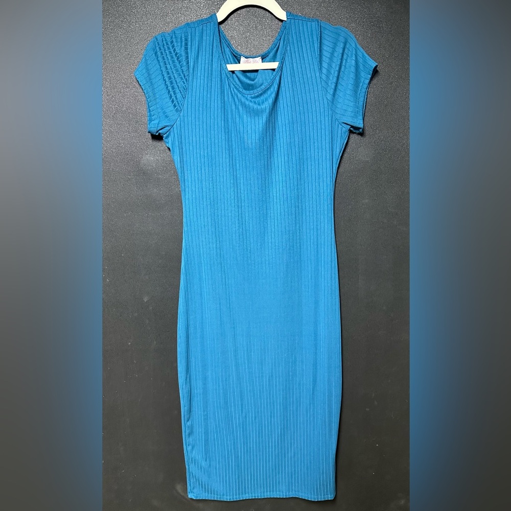 Pink Lily Vibrant Blue Midi Dress